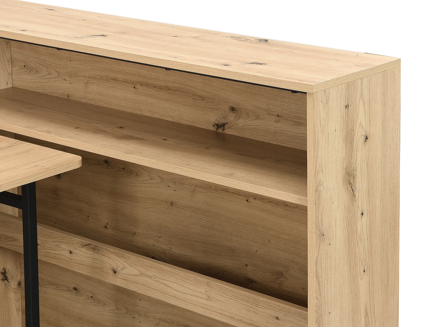 Bureau d'angle escamotable - MDF - Coloris : Naturel - RELIMY