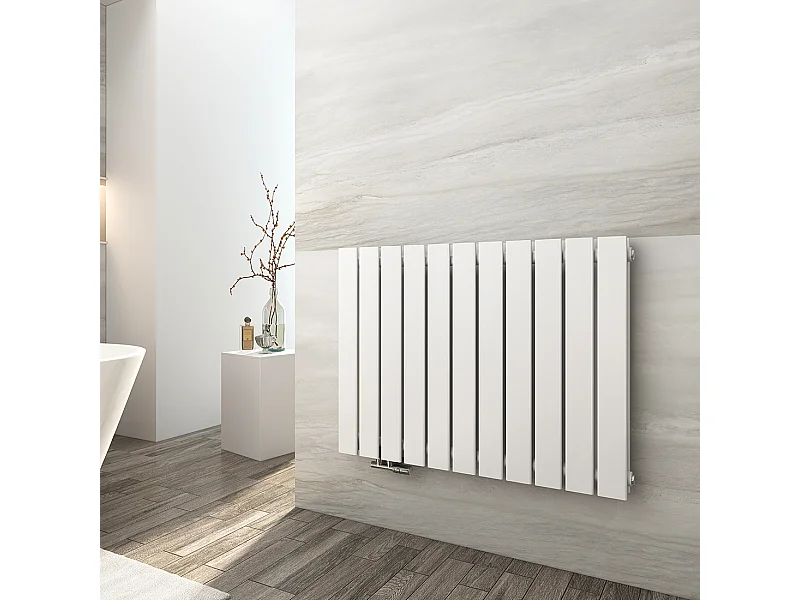 EMKE Radiator - Dubbel-Laags Plat - Glanzend Wit - 68x85 cm - 1136 W - Kolomradiator Vertical - Verwarming voor Alle Ruimtes