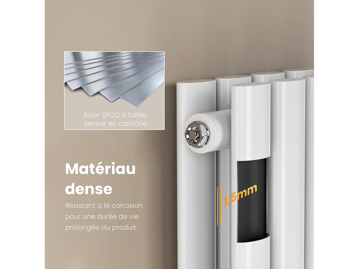 EMKE Design Radiator - Ovale Buizen - 60x118 cm - Dubbel - Glanzend Wit - 1828 W - Verwarming Alle Ruimtes