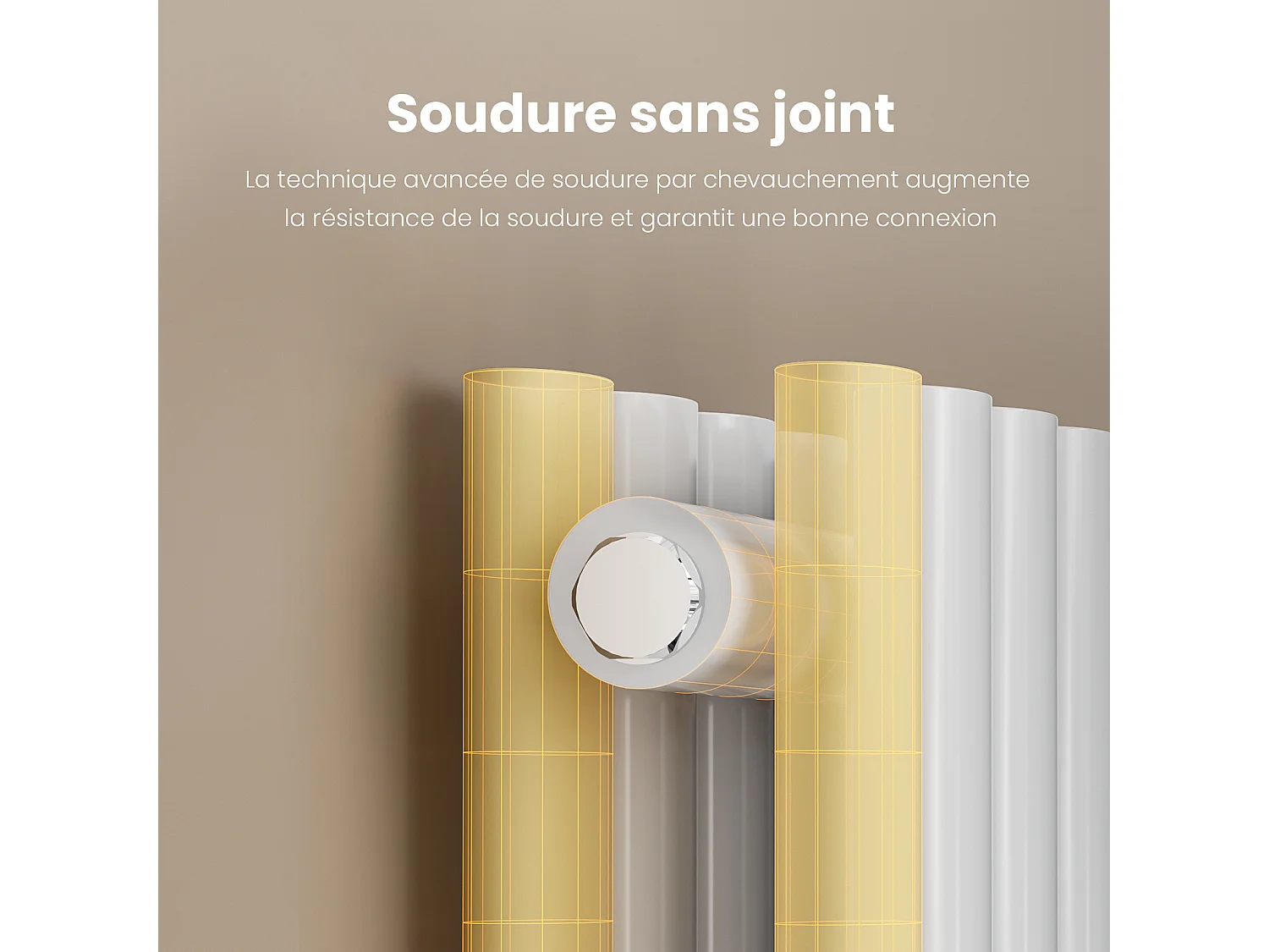 EMKE Design Radiator - Ovale Buizen - 60x118 cm - Dubbel - Glanzend Wit - 1828 W - Verwarming Alle Ruimtes