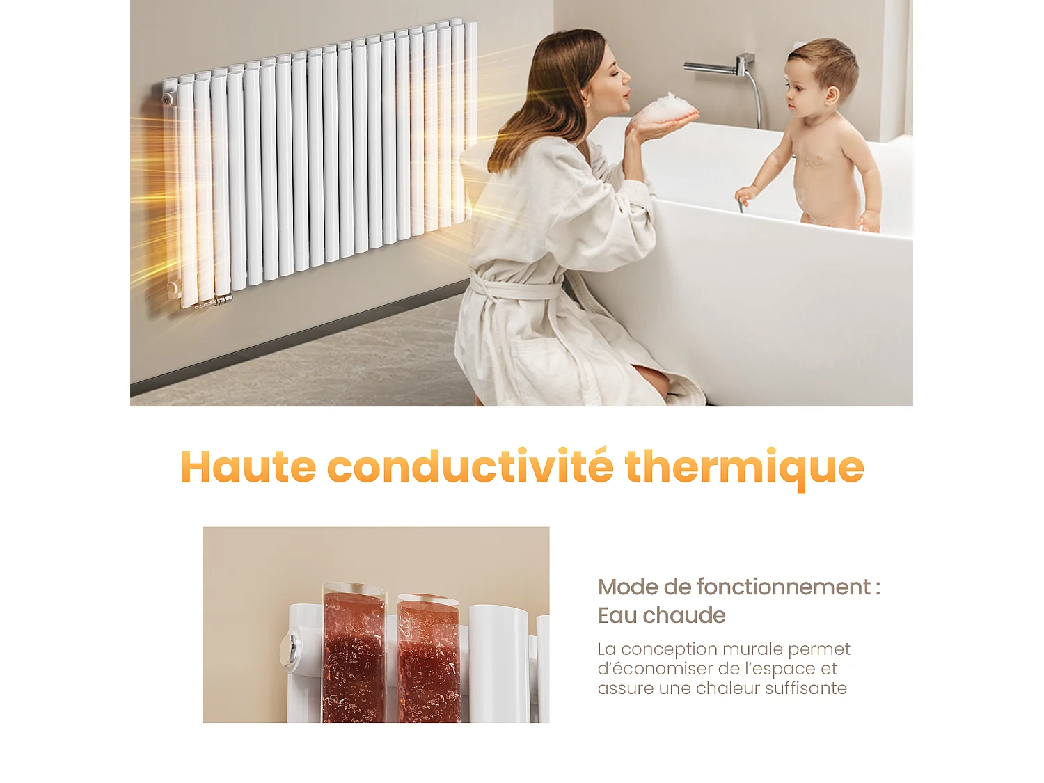 EMKE Design Radiator - Ovale Buizen - 60x118 cm - Dubbel - Glanzend Wit - 1828 W - Verwarming Alle Ruimtes