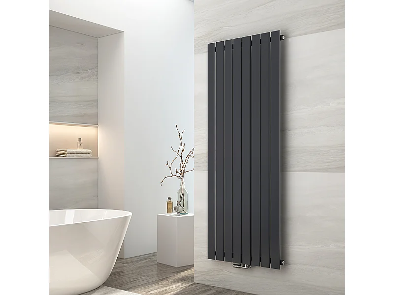 EMKE Radiator - Dubbel-Laags Plat - Mat Antraciet - 160x62 cm - 1988 W - Kolomradiator Vertical - Verwarming voor Alle Ruimtes