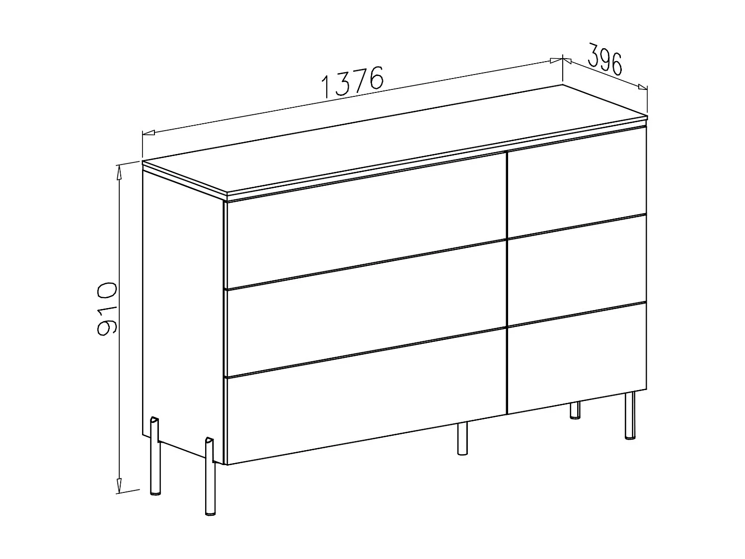 Commode 6 tiroirs - Beige et doré - VUKIA de Pascal Morabito