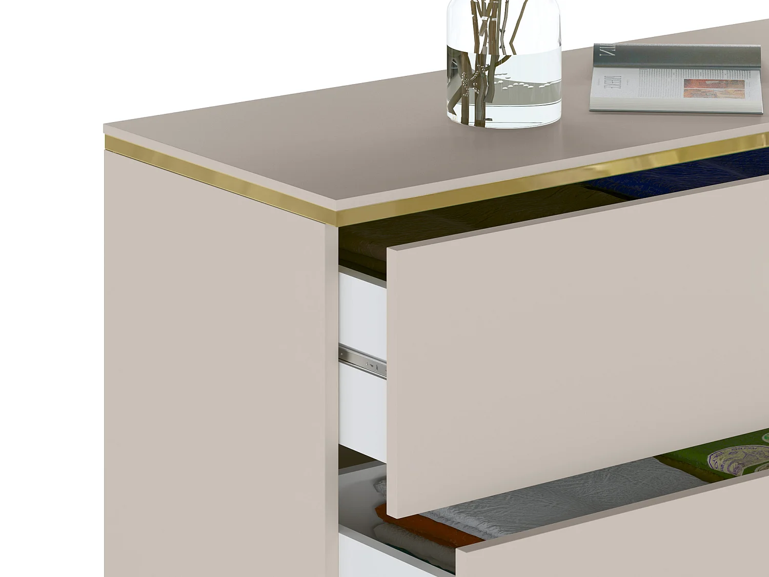 Ladekast met 6 lades - Beige en goud - VUKIA van Pascal Morabito