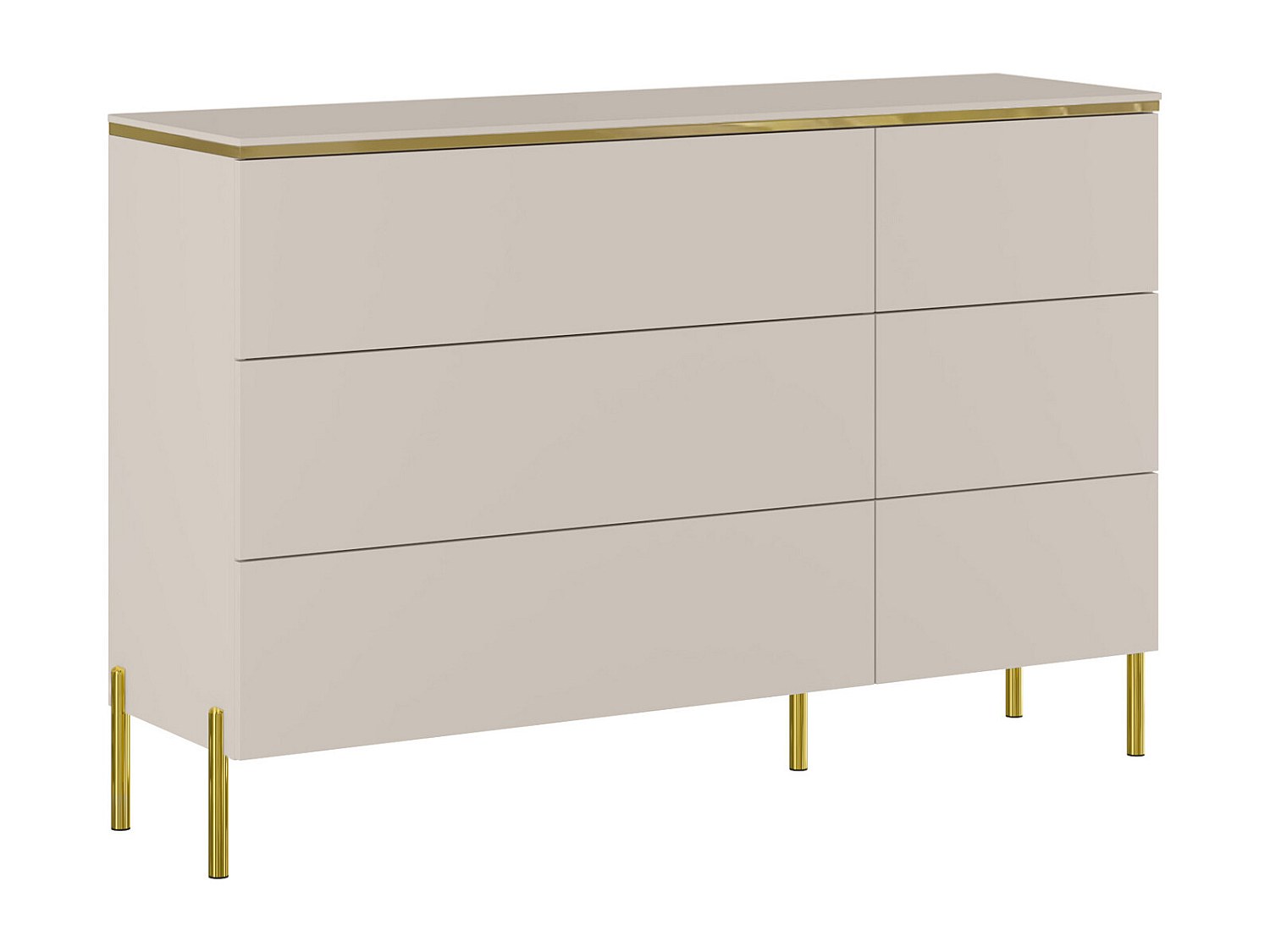 Pascal Morabito - Commode 6 tiroirs - Beige et doré - vukia de