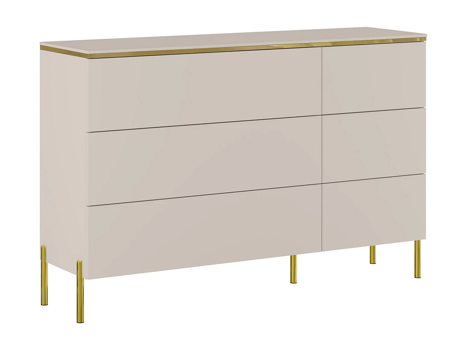 Ladekast met 6 lades - Beige en goud - VUKIA van Pascal Morabito