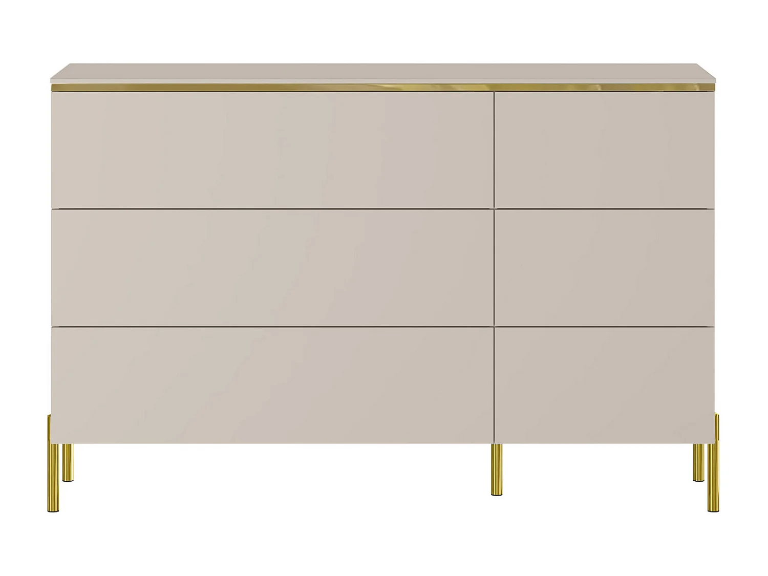 Ladekast met 6 lades - Beige en goud - VUKIA van Pascal Morabito