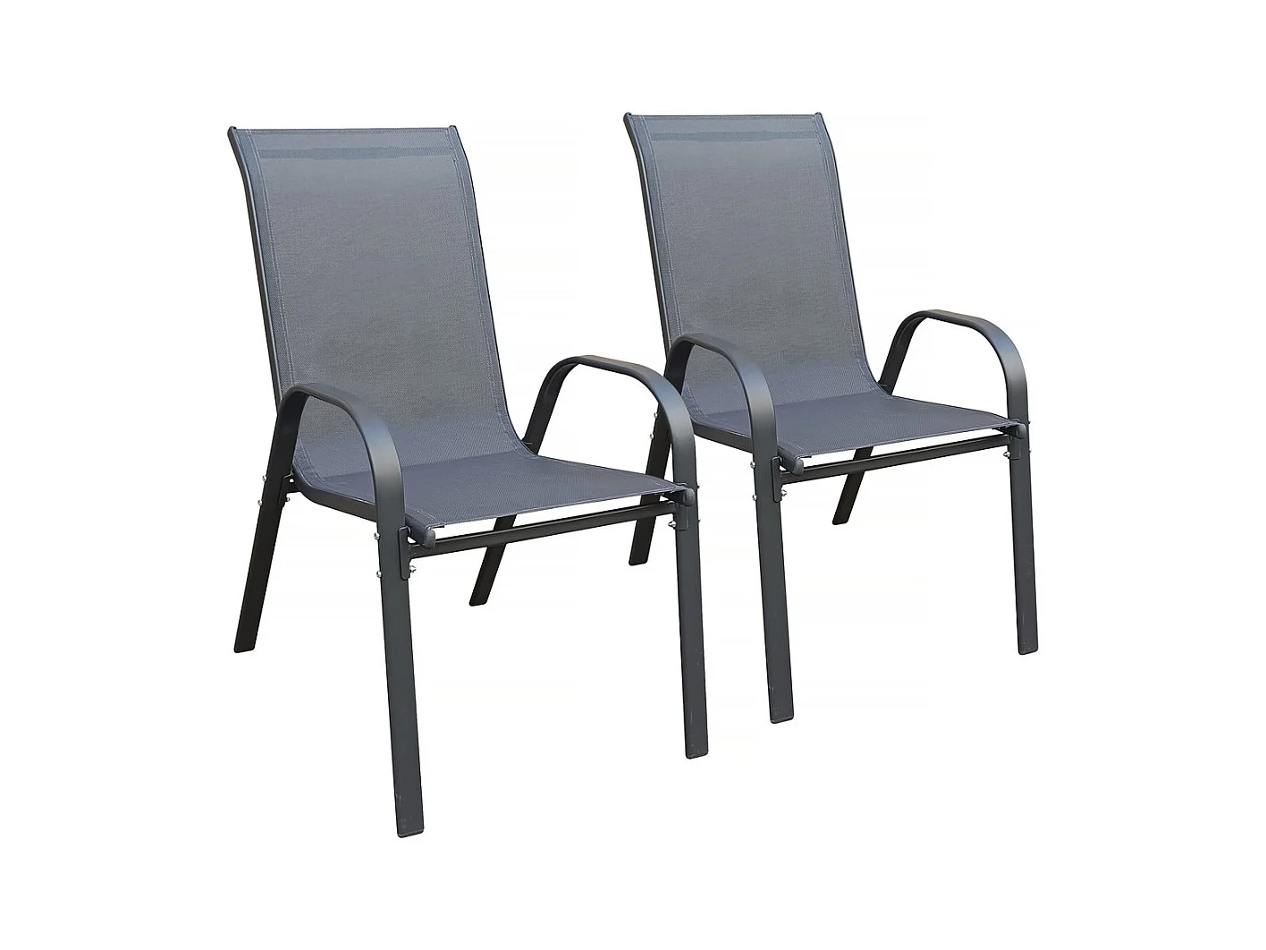 Fauteuil jardin textilène "Cordoba" - Phoenix - Lot de 2 - Anthracite