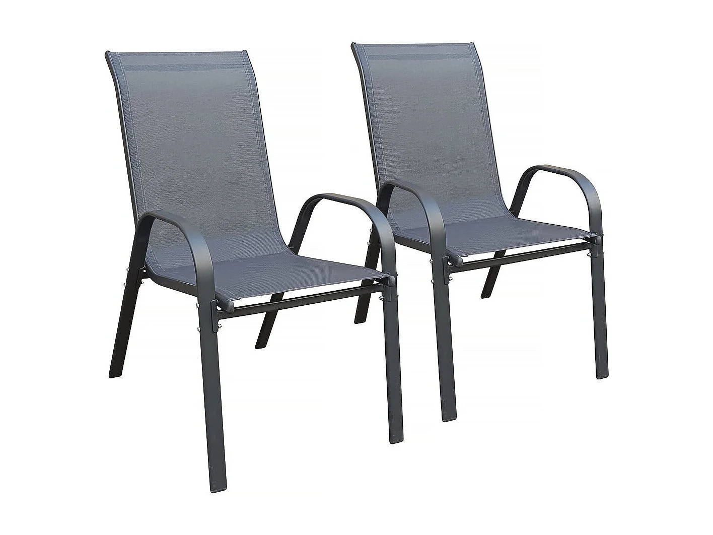 Fauteuil jardin textilène "Cordoba" - Phoenix - Lot de 2 - Anthracite