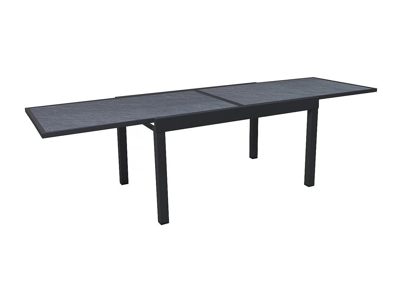 Table de jardin en aluminium extensible "Lagos" - 140/280 x 90 x 76 cm - Noir