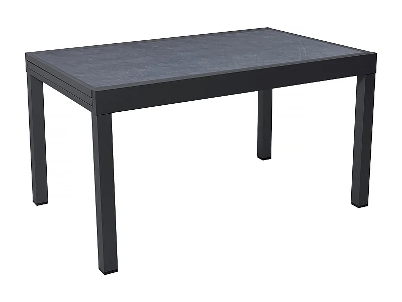 Table de jardin en aluminium extensible "Lagos" - 140/280 x 90 x 76 cm - Noir