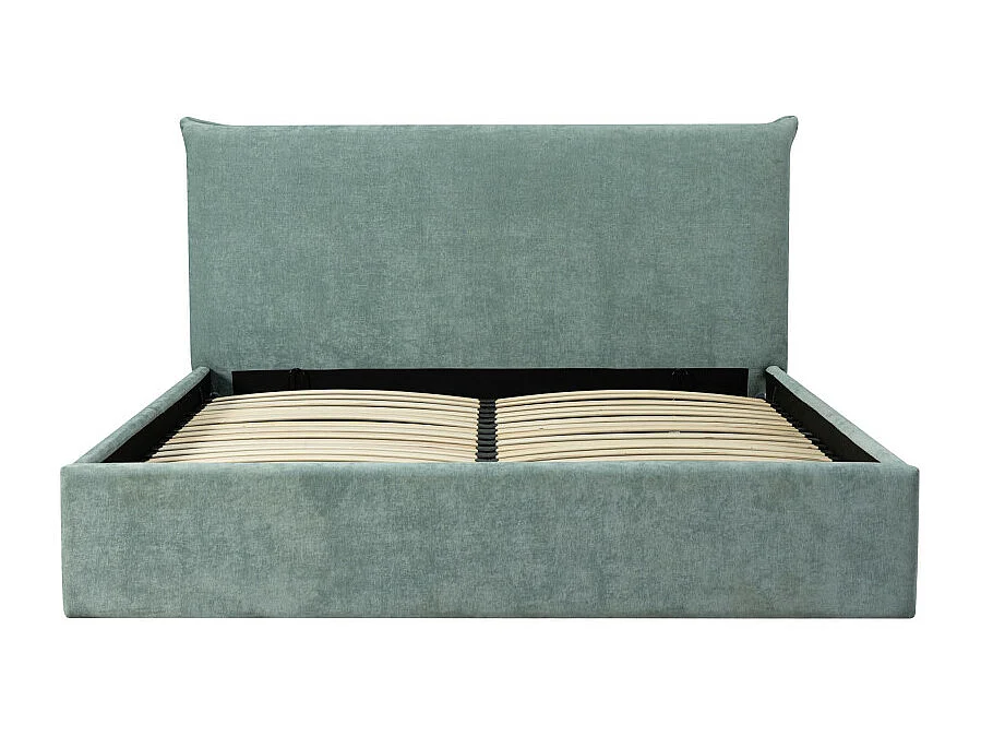 Mac beth - Lit coffre en tissu 160x200cm - Vert d'eau