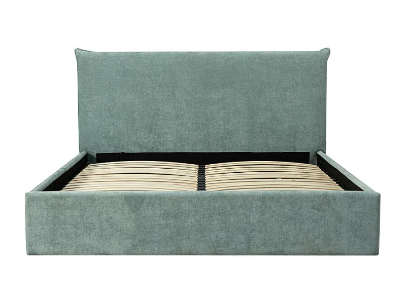 Mac beth - Lit coffre en tissu 160x200cm - Vert d'eau