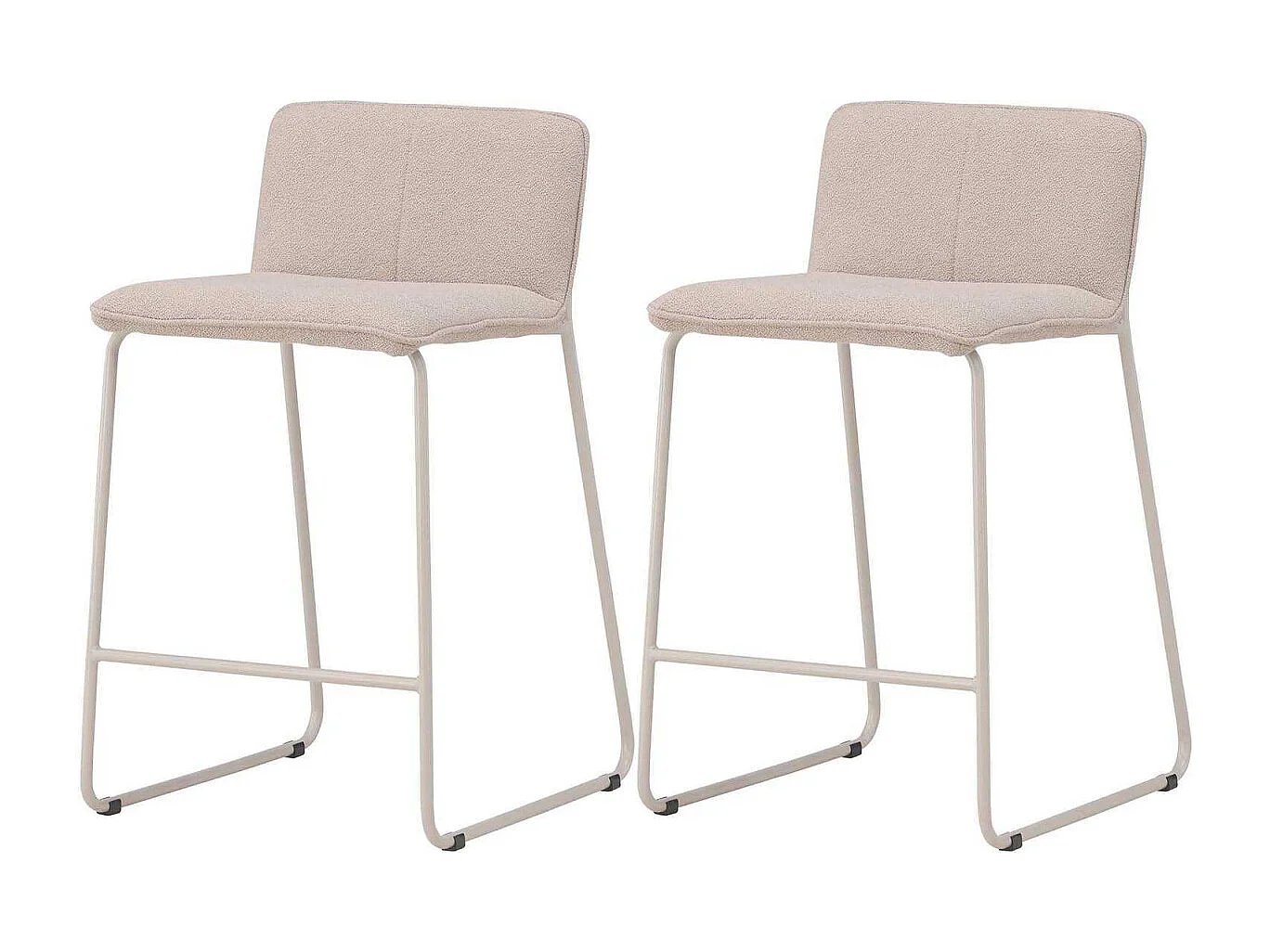 Chaise de bar en tissus bouclette et acier Bisbee