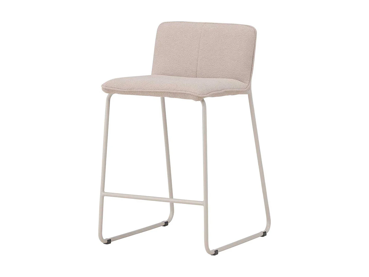 Chaise de bar en tissus bouclette et acier Bisbee