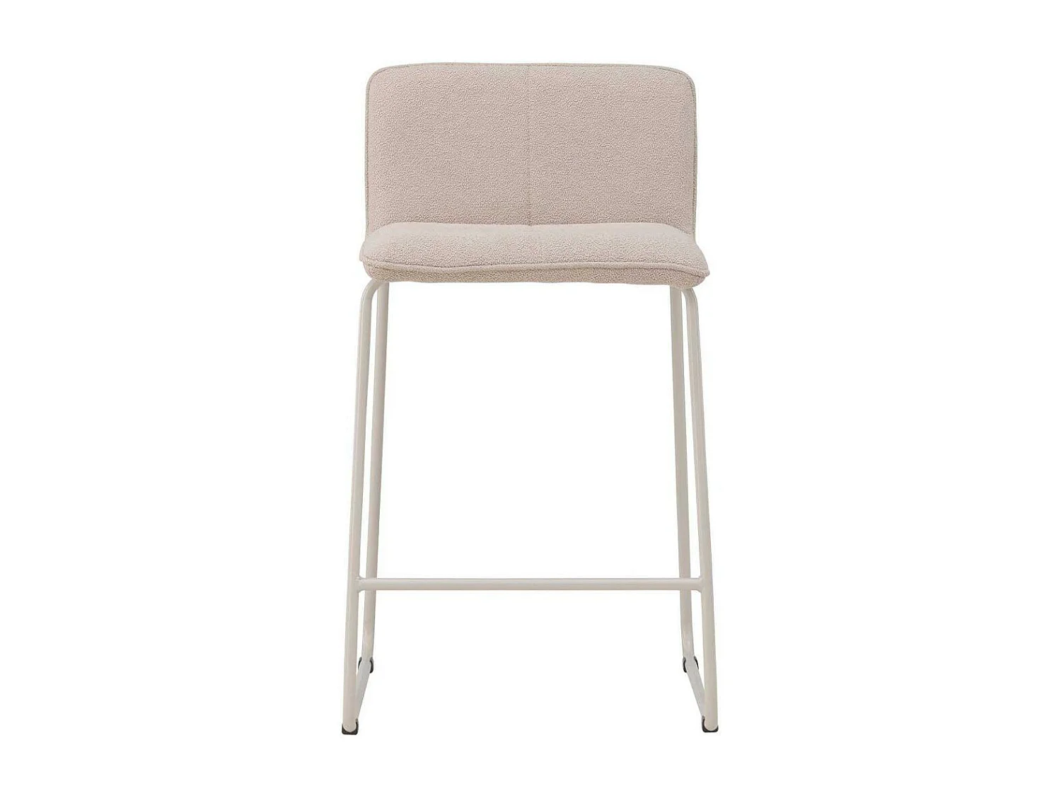 Chaise de bar en tissus bouclette et acier Bisbee