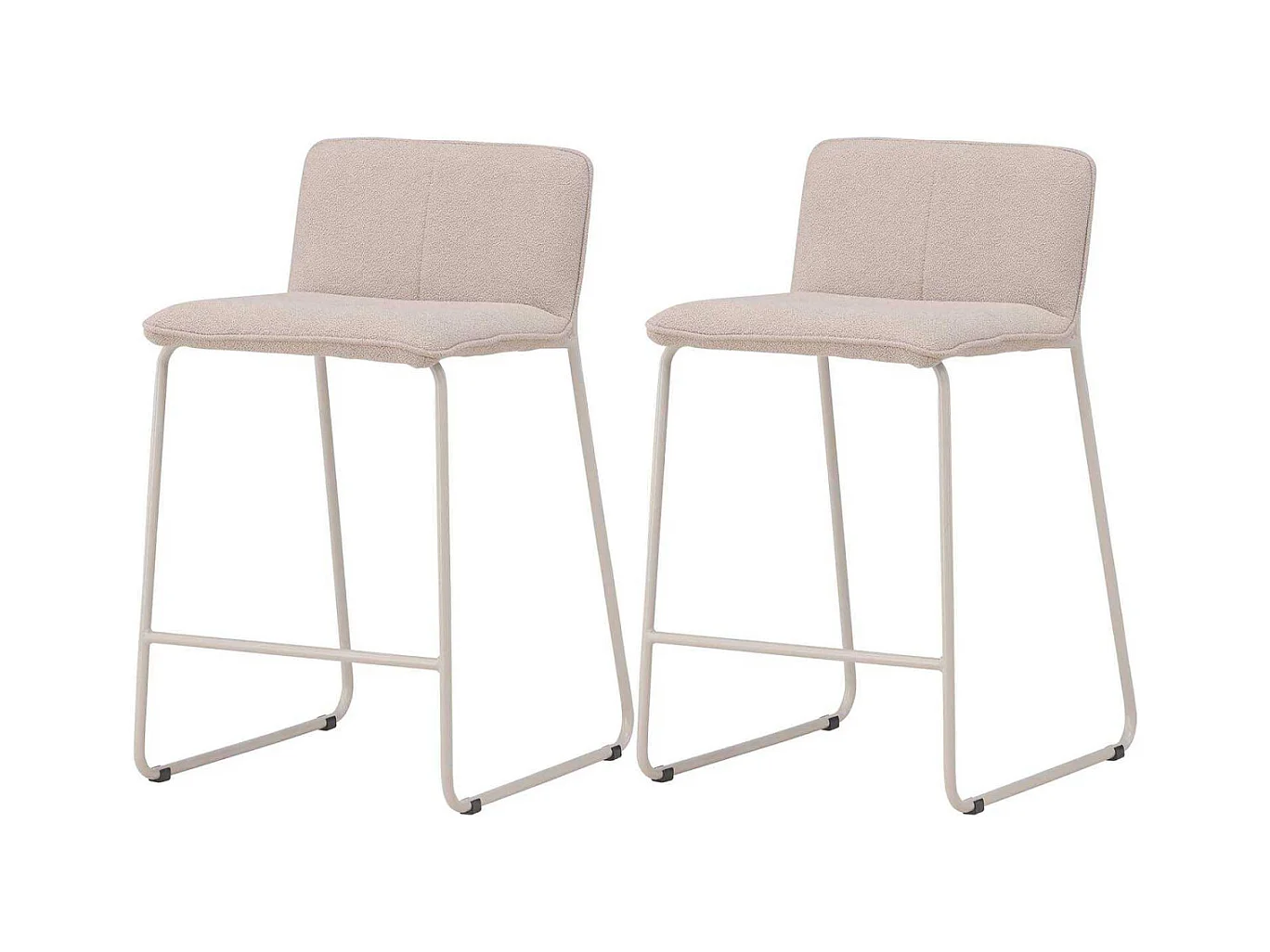 Chaise de bar en tissus bouclette et acier Bisbee