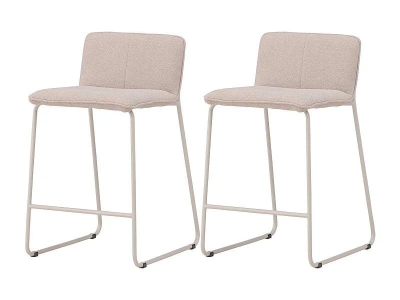 Chaise de bar en tissus bouclette et acier Bisbee