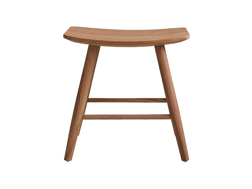 Tabouret en teck massif naturel 45 cm
