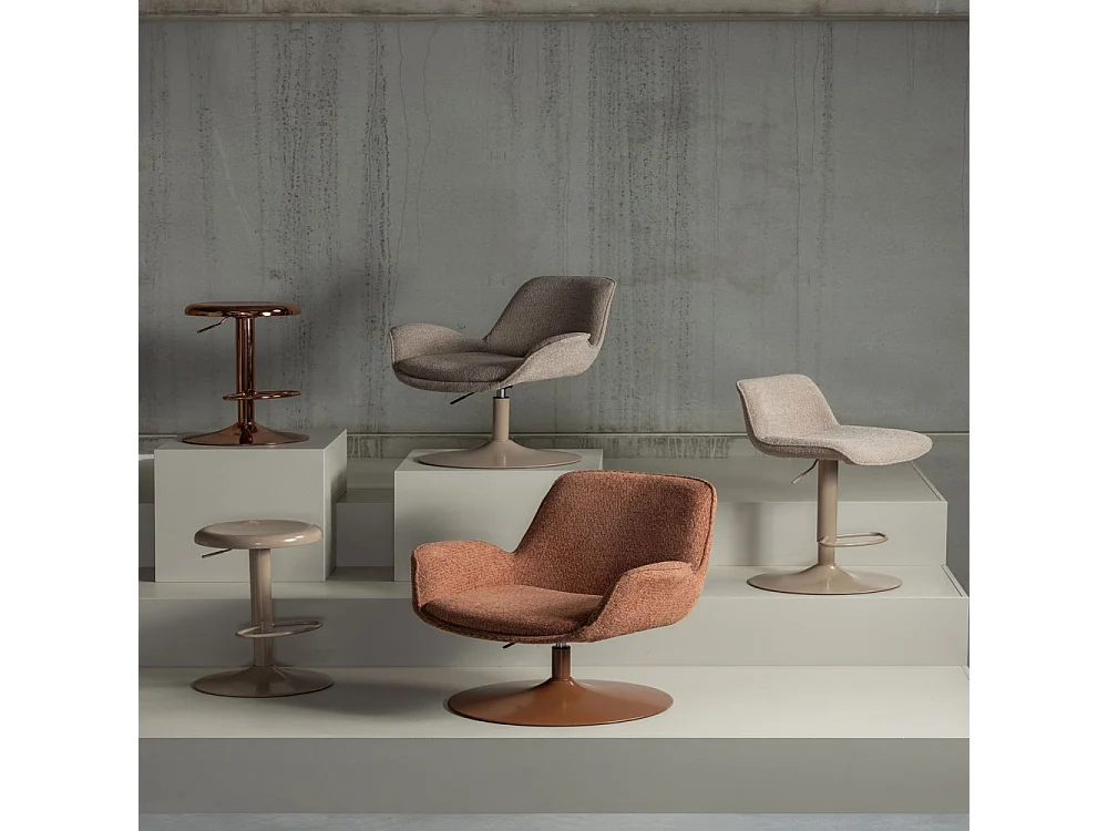 Isaac - Tabouret de bar réglable en métal H61-81cm - Cuivre