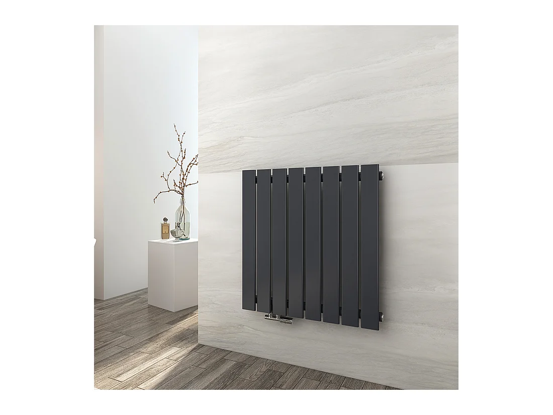 EMKE Radiator - Plat Design - Mat Antraciet - 63x62 cm - 450 W - Kolomradiator Vertical - Verwarming voor Alle Ruimtes