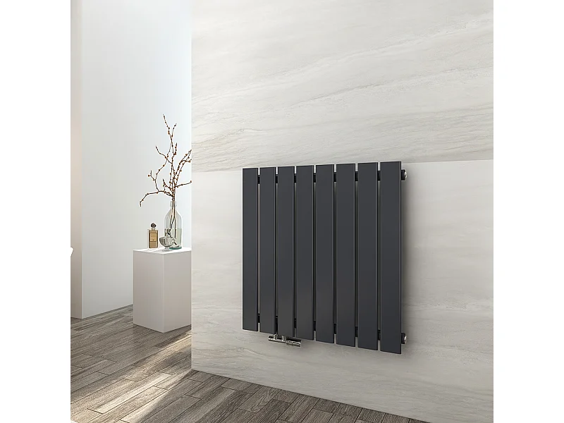EMKE Radiator - Plat Design - Mat Antraciet - 63x62 cm - 450 W - Kolomradiator Vertical - Verwarming voor Alle Ruimtes