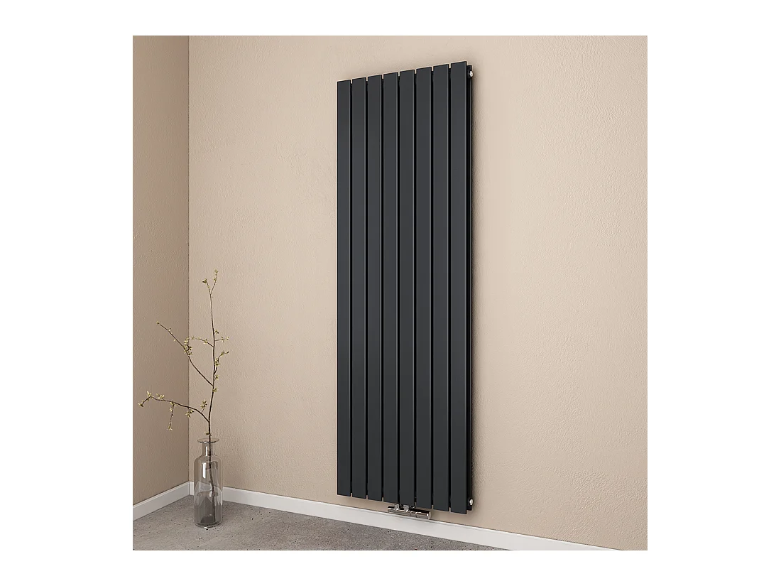 EMKE Radiateur eau chaude en acier Tube Plat Radiateur Mural Anthracite 180x62cm 2227W Double Couche