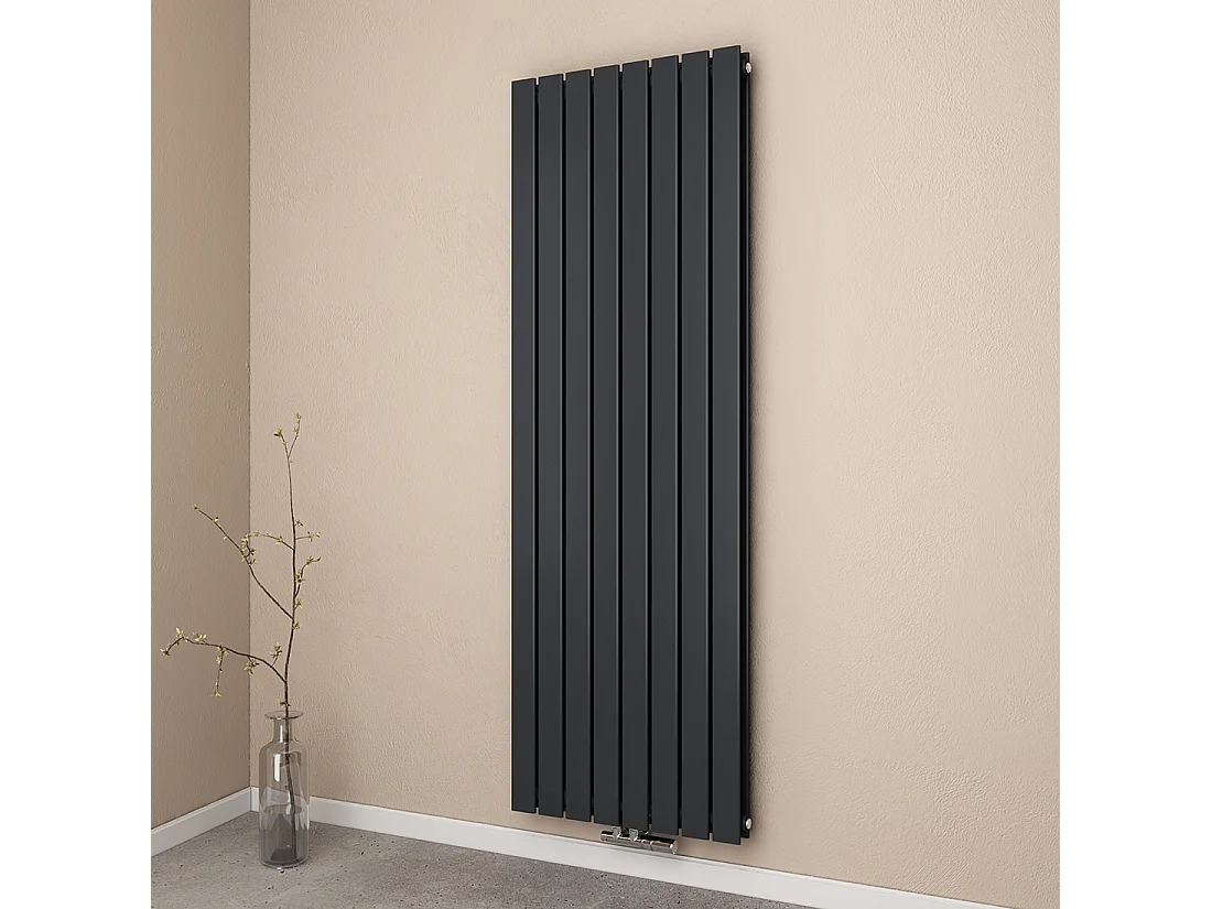 EMKE Radiateur eau chaude en acier Tube Plat Radiateur Mural Anthracite 180x62cm 2227W Double Couche