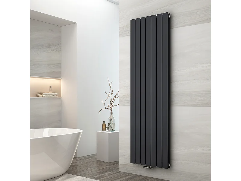 EMKE Radiator - Dubbel-Laags Plat - Mat Antraciet - 180x54 cm - 1949 W - Kolomradiator Vertical - Verwarming voor Alle Ruimtes