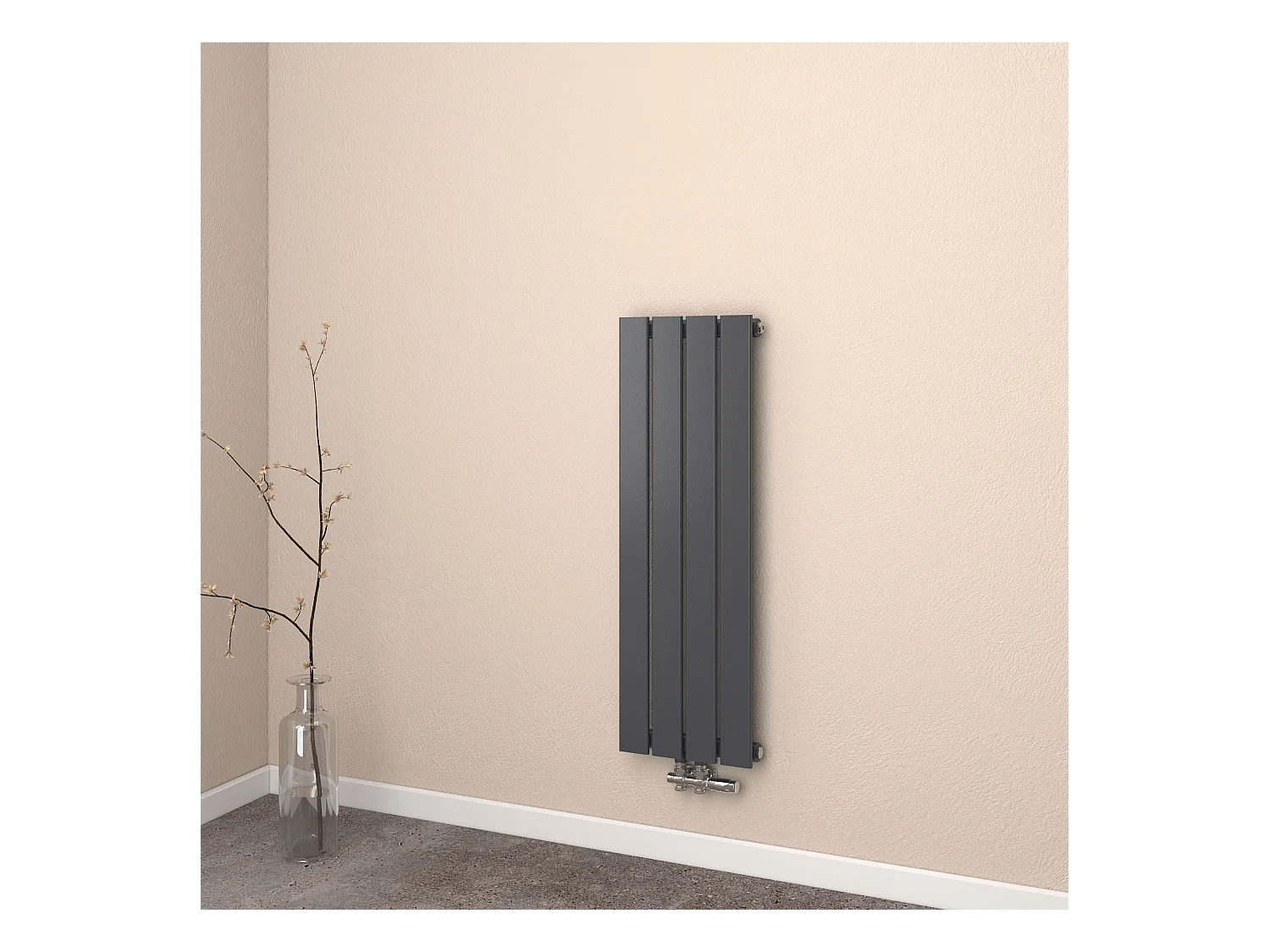 EMKE Radiator - Plat Design - Mat Zwart - 90x30 cm - 403 W - Kolomradiator Vertical - Verwarming voor Alle Ruimtes