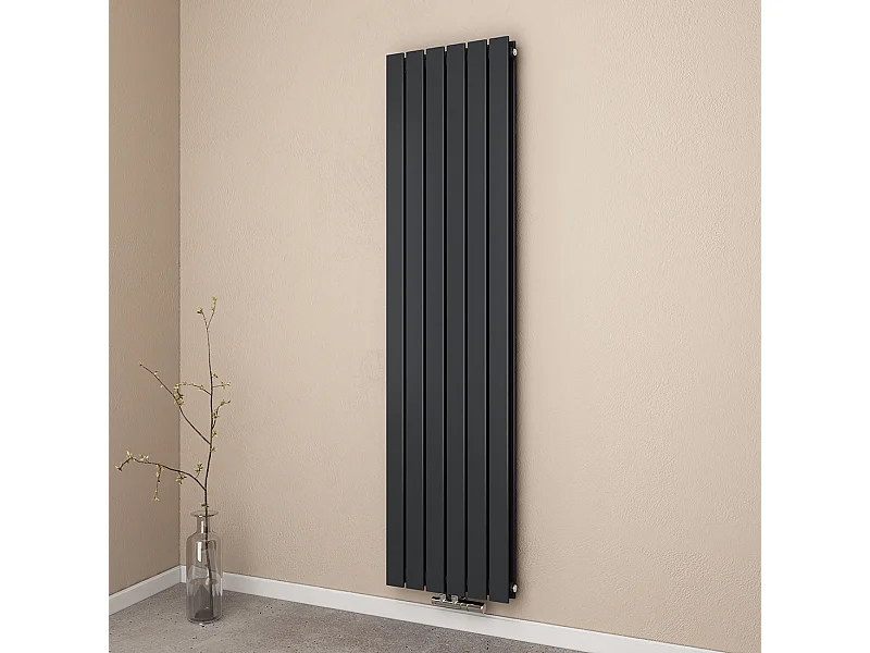 EMKE Radiatore ad acqua calda a tubo Piatto in acciaio Radiatore a parete antracite 180x46cm 1670W Doppio strato