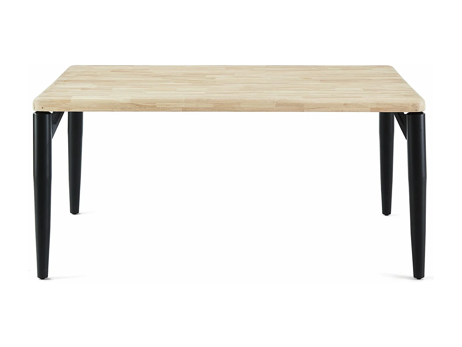 Table à manger, table de repas rectangulaire en bois coloris chêne nordique, pieds en métal noir - Longueur 160 x profondeur 100 x hauteur 76 cm