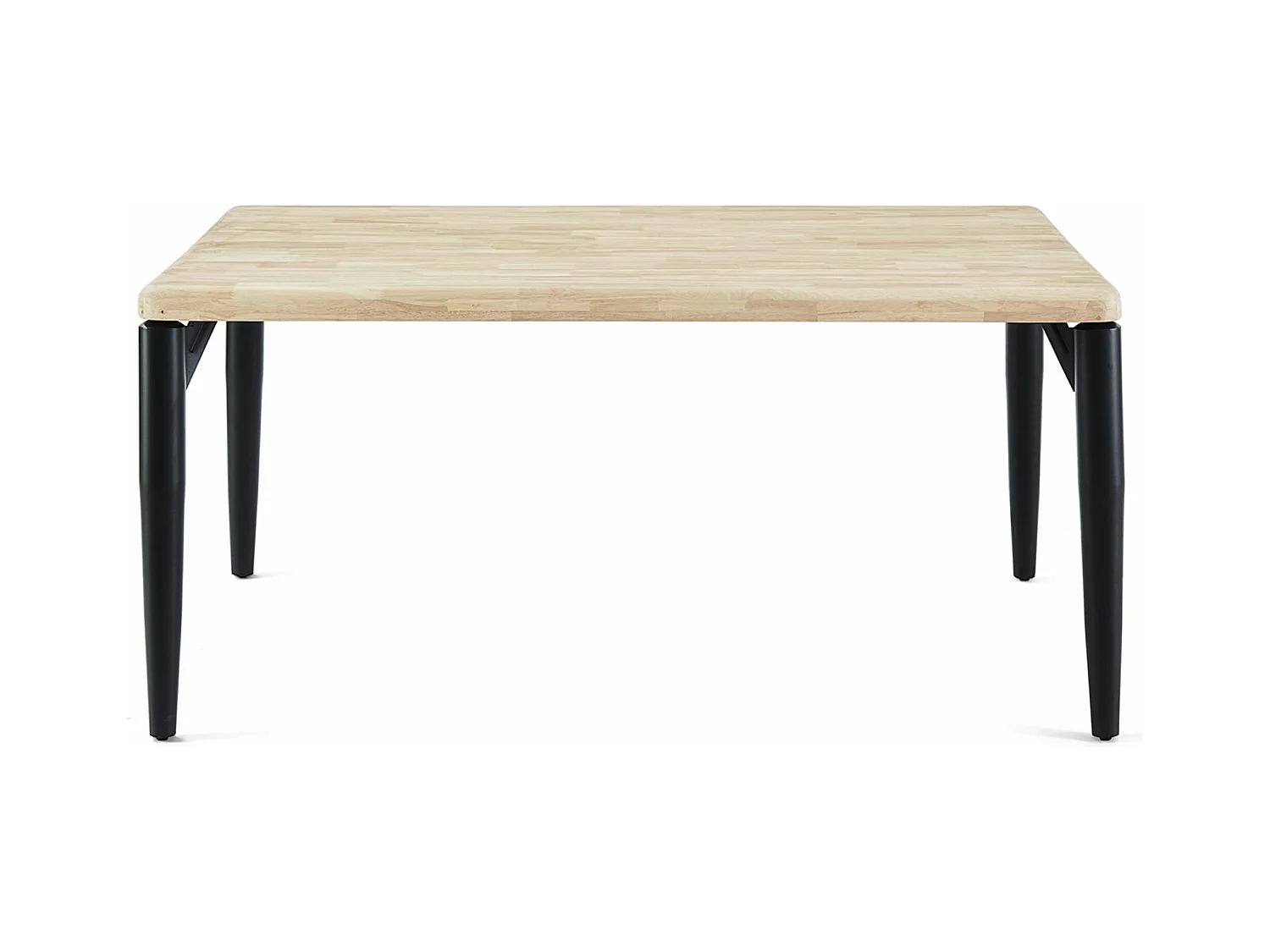 Table à manger, table de repas rectangulaire en bois coloris chêne nordique, pieds en métal noir - Longueur 160 x profondeur 100 x hauteur 76 cm