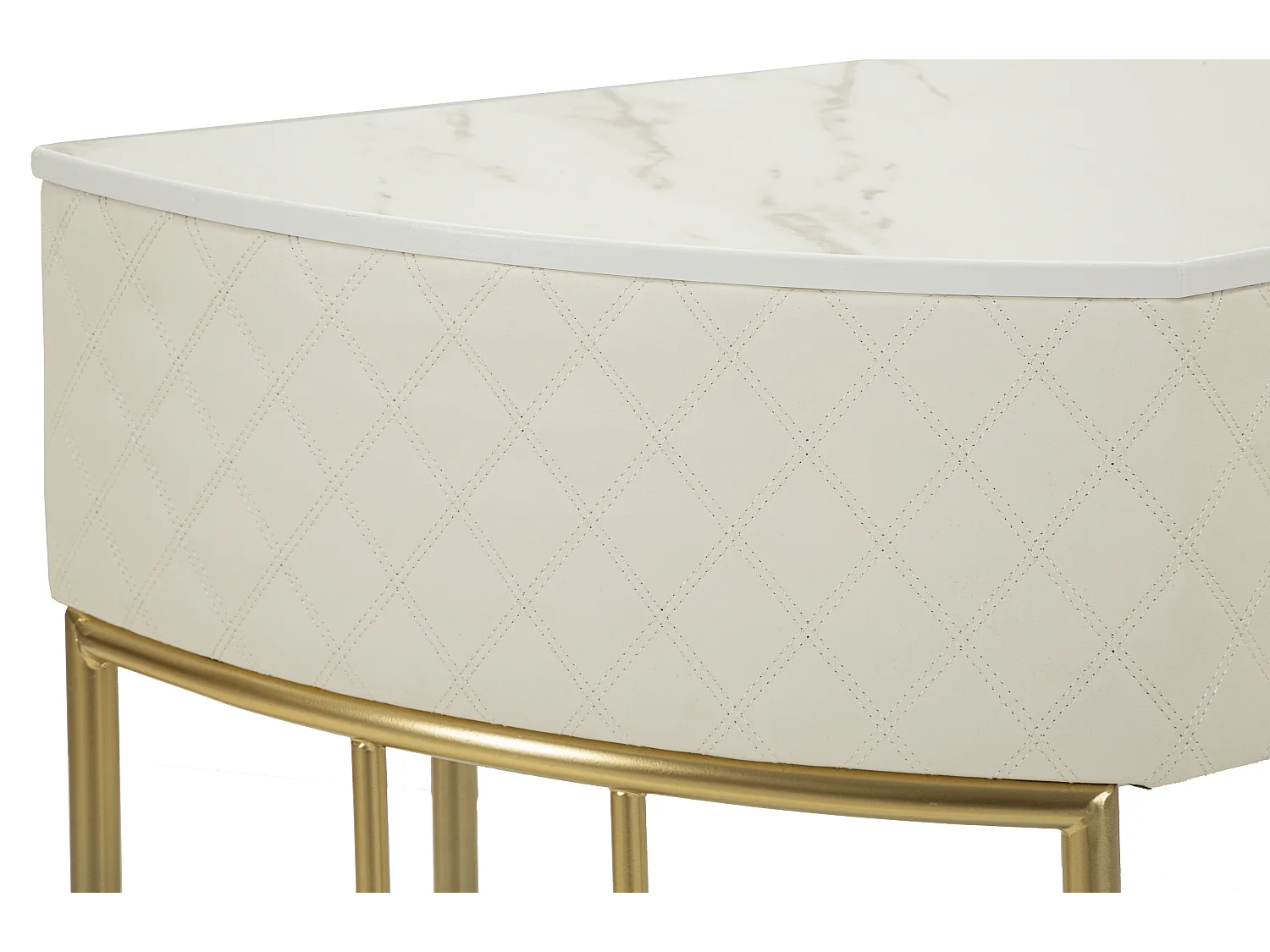 Console Design Effet Marbre "Sharon" 100cm Blanc & Or