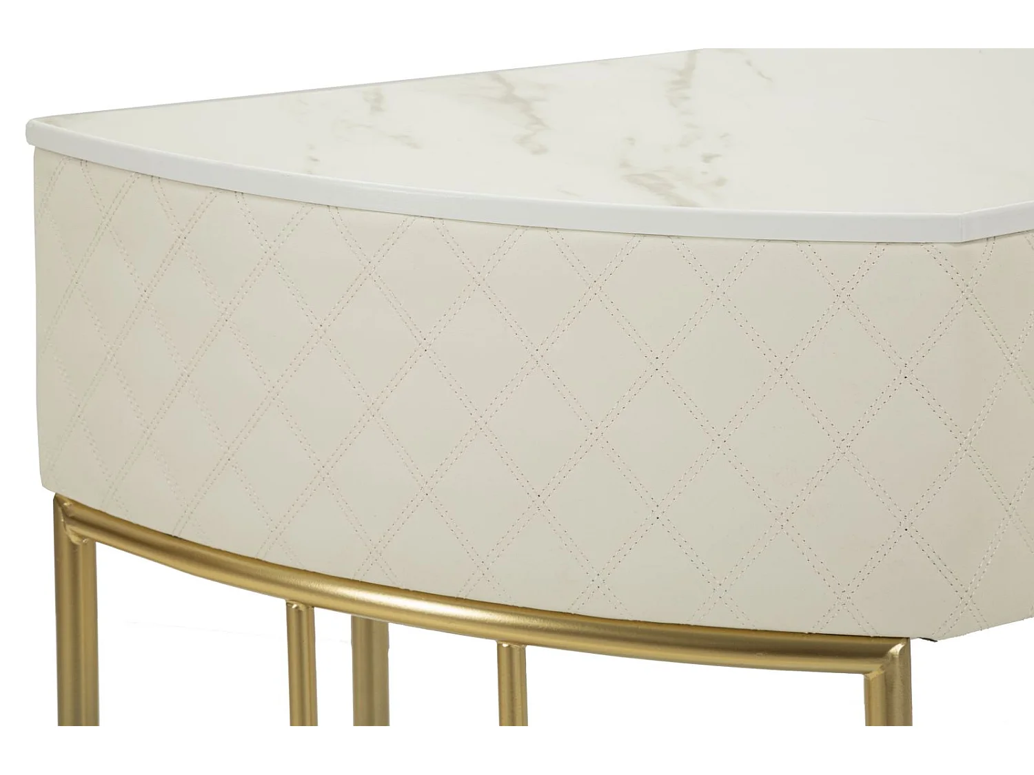 Console Design Effet Marbre "Sharon" 100cm Blanc & Or