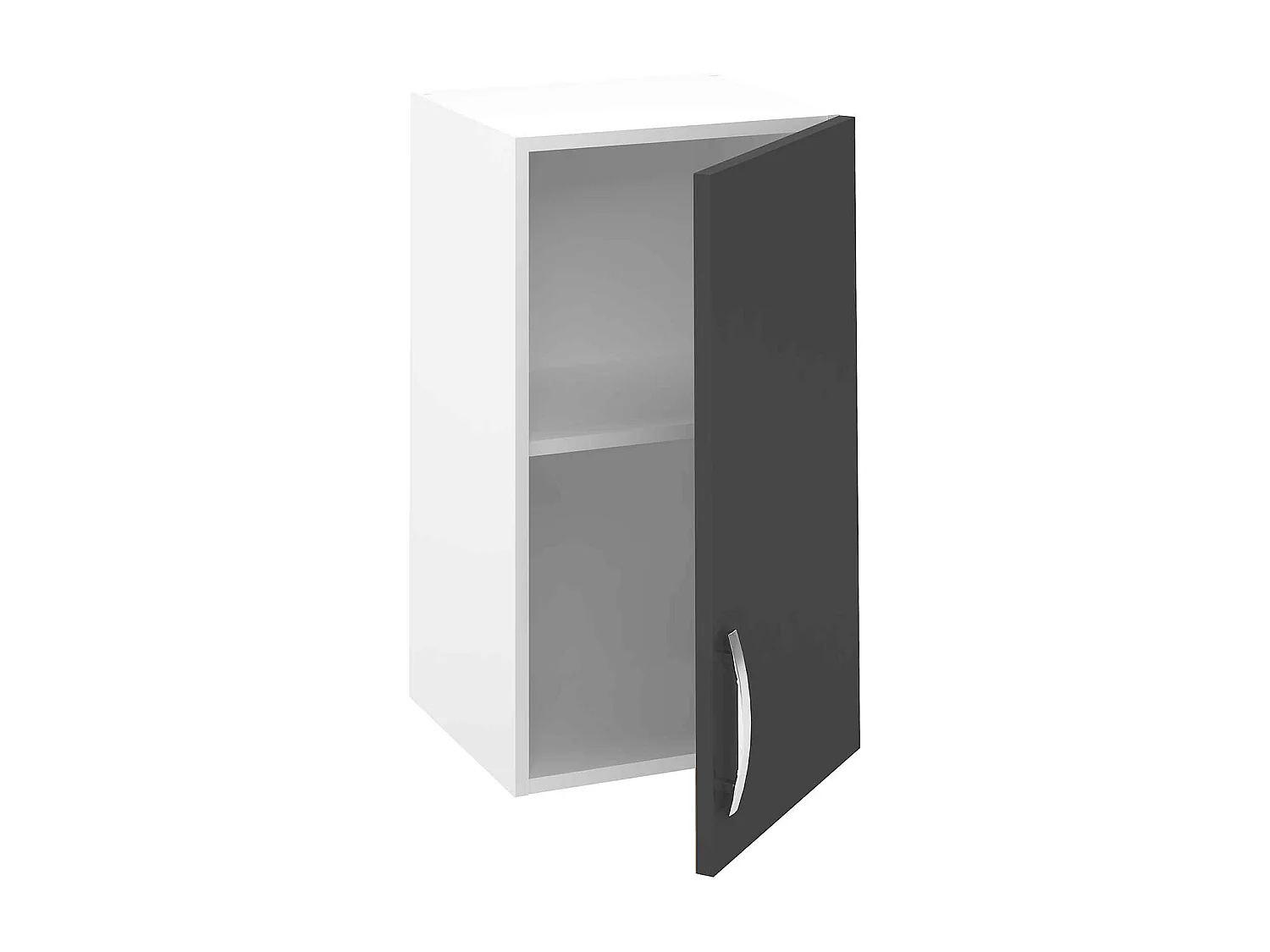 Meuble haut de cuisine avec 1 porte coloris gris - Hauteur 70 x Longueur 40 x profondeur 35 cm