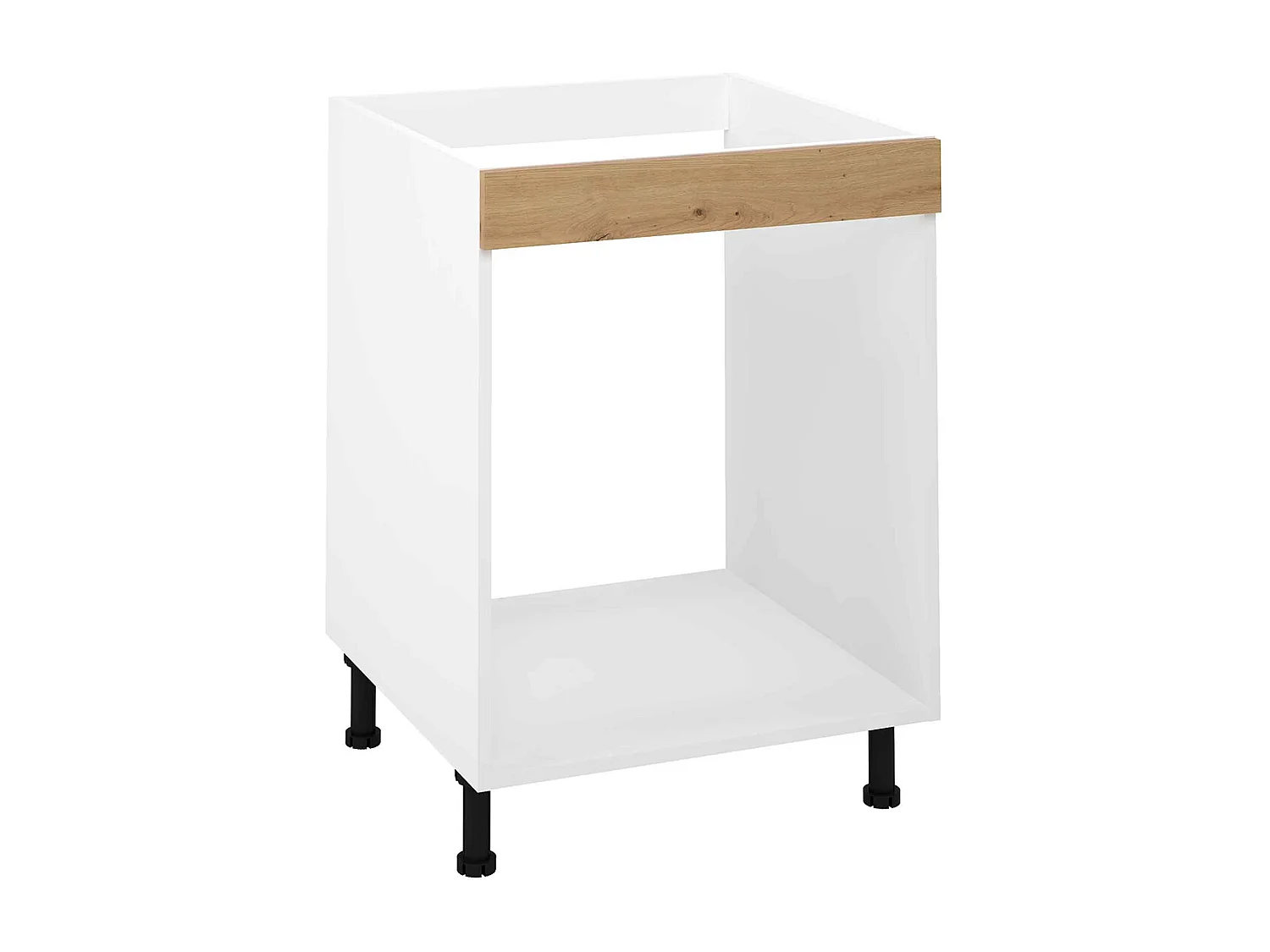 Meuble bas de cuisine pour four coloris Chêne Albar  - Hauteur 85 x Longueur 60 x profondeur 58 cm