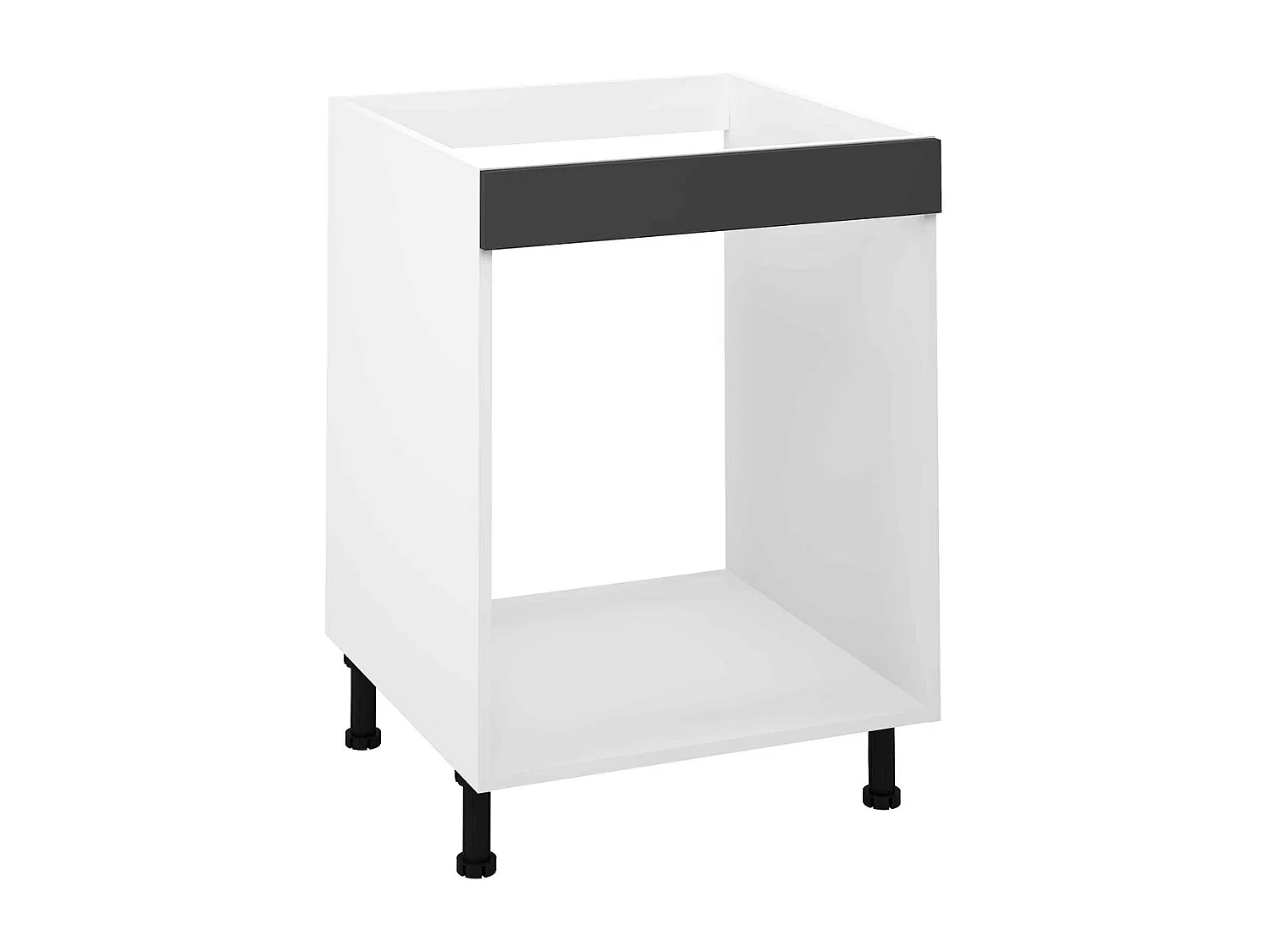 Meuble bas de cuisine pour four coloris gris - Hauteur 85 x Longueur 60 x profondeur 58 cm