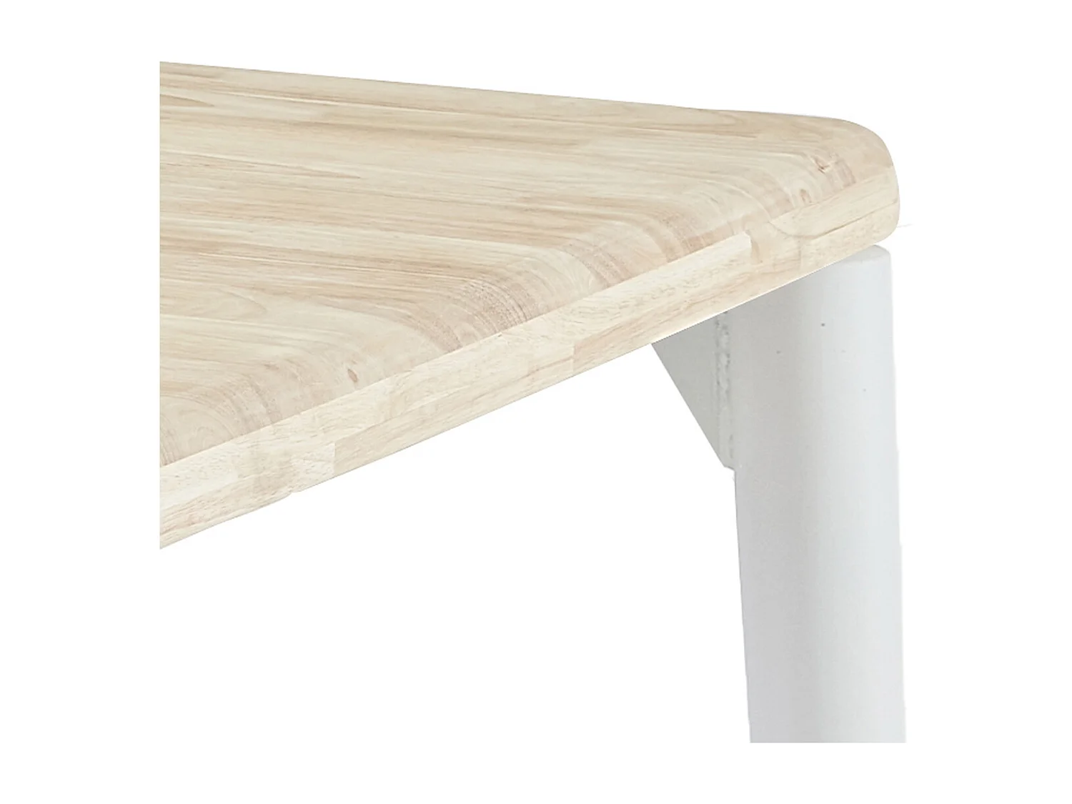 Table à manger, table de repas rectangulaire en bois coloris chêne nordique, pieds en métal blanc - Longueur 160 x profondeur 100 x hauteur 76 cm