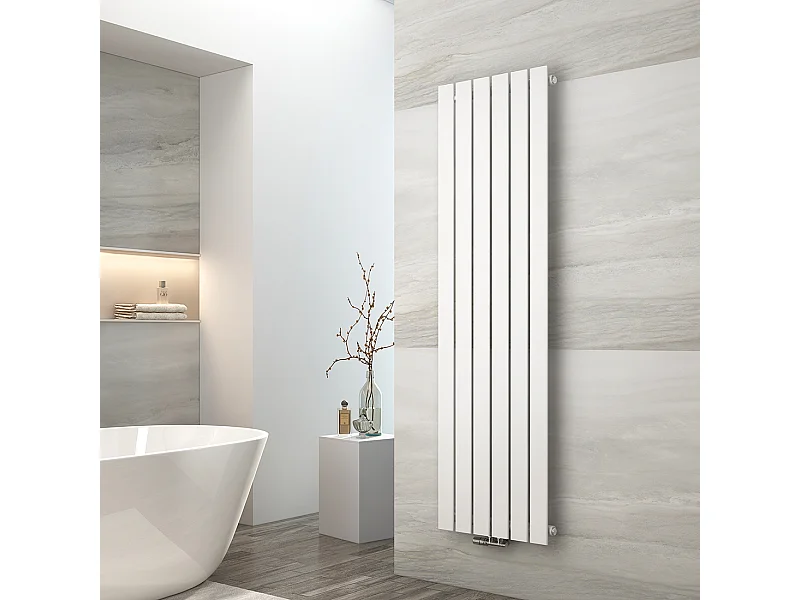EMKE Radiator - Plat Design - Glanzend Wit - 160x46 cm - 850 W - Kolomradiator Vertical - Verwarming voor Alle Ruimtes