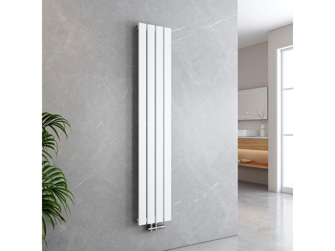 vente unique EMKE Radiateur à Eau Chaude Radiateur plat Double couche connexion centrale Blanc 160x30cm