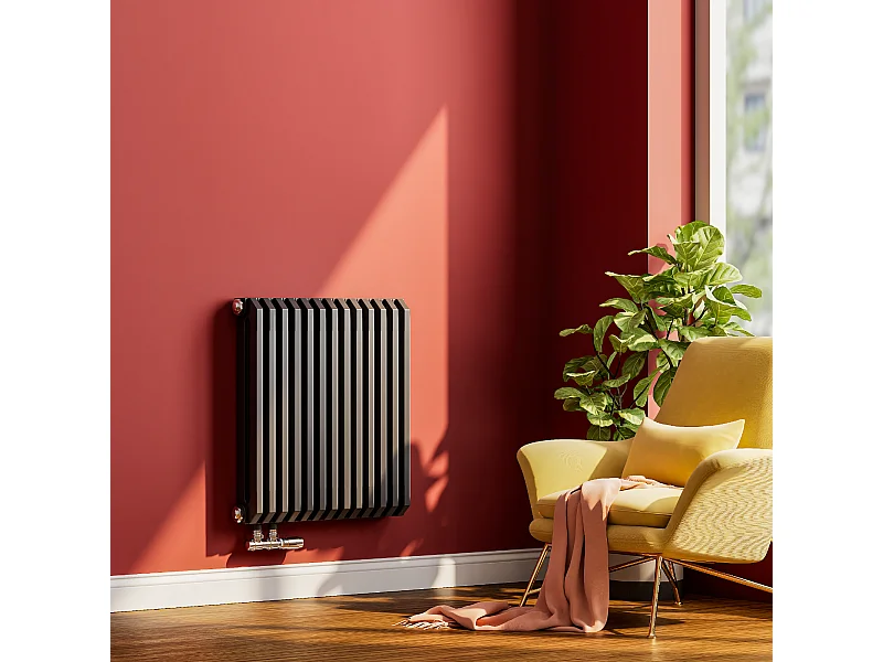 EMKE Design Radiator - D-Vormig - Mat Antraciet - 60x60 cm - 969 W - Centrale Verwarming Alle Ruimtes