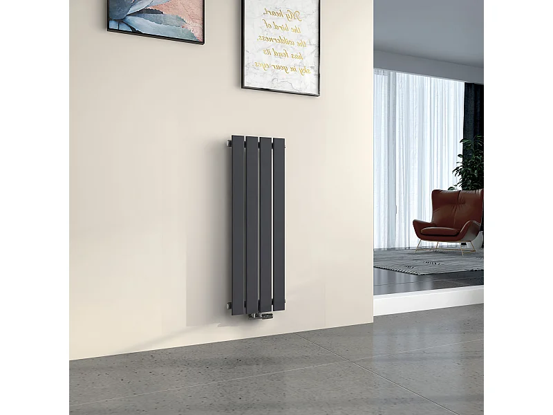 EMKE Radiator - Plat Design - Mat Antraciet - 90x30 cm - 403 W - Kolomradiator Vertical - Verwarming voor Alle Ruimtes