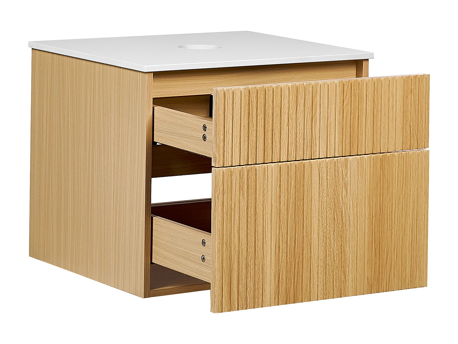 Meuble lavabo mural BEXTI 60 cm Marron clair