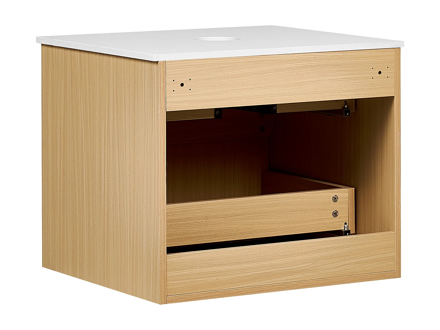 Meuble lavabo mural BEXTI 60 cm Marron clair