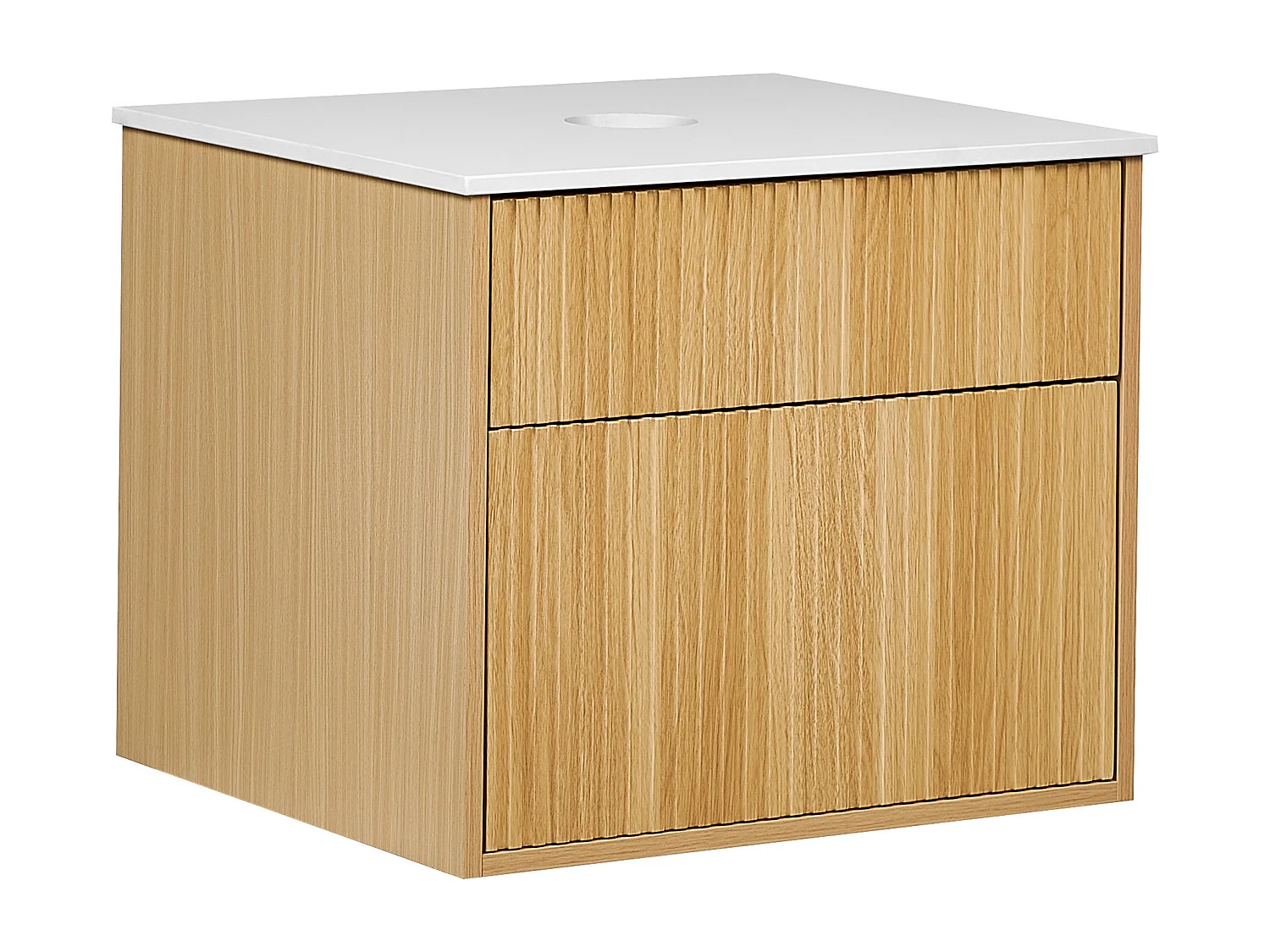 Meuble lavabo mural BEXTI 60 cm Marron clair