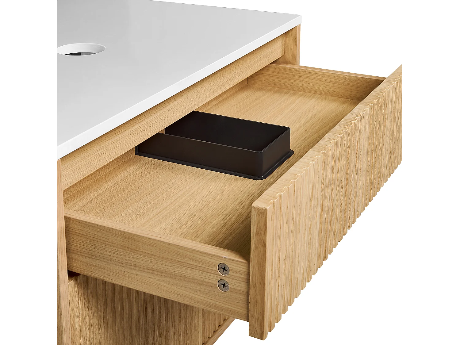 Meuble lavabo mural BEXTI 60 cm Marron clair