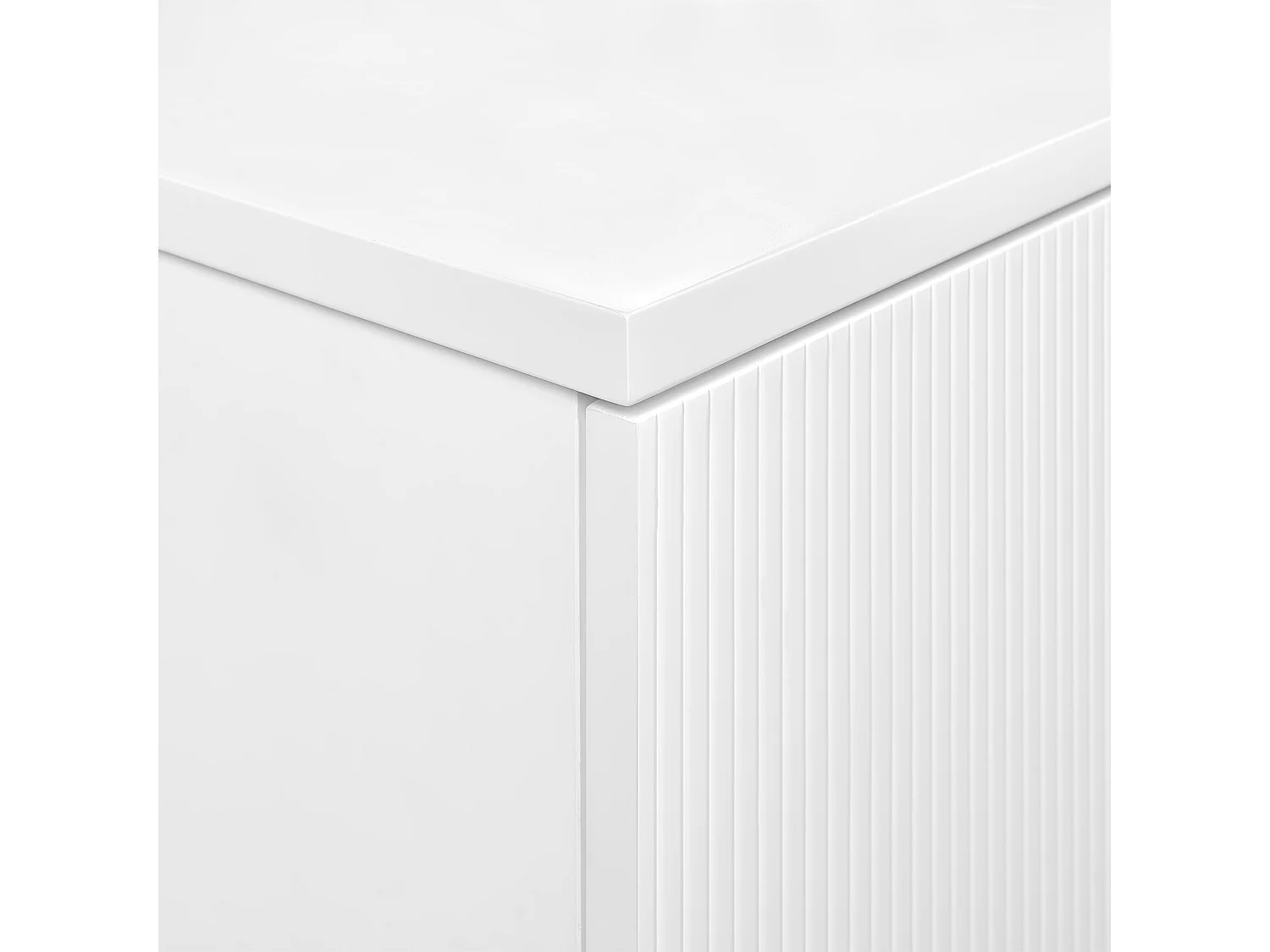 Hängeschrank für das Bad mit geriffelter Vorderseite und 2 Schubladen 80 x 52 cm Weiß Quintela