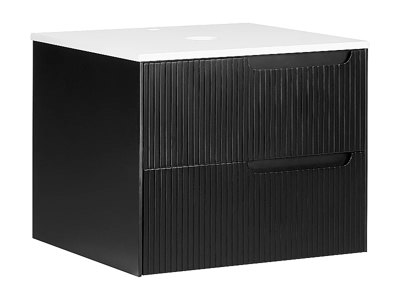 Wandmontierter Waschtischunterschrank QUINTELA 60 cm Schwarz