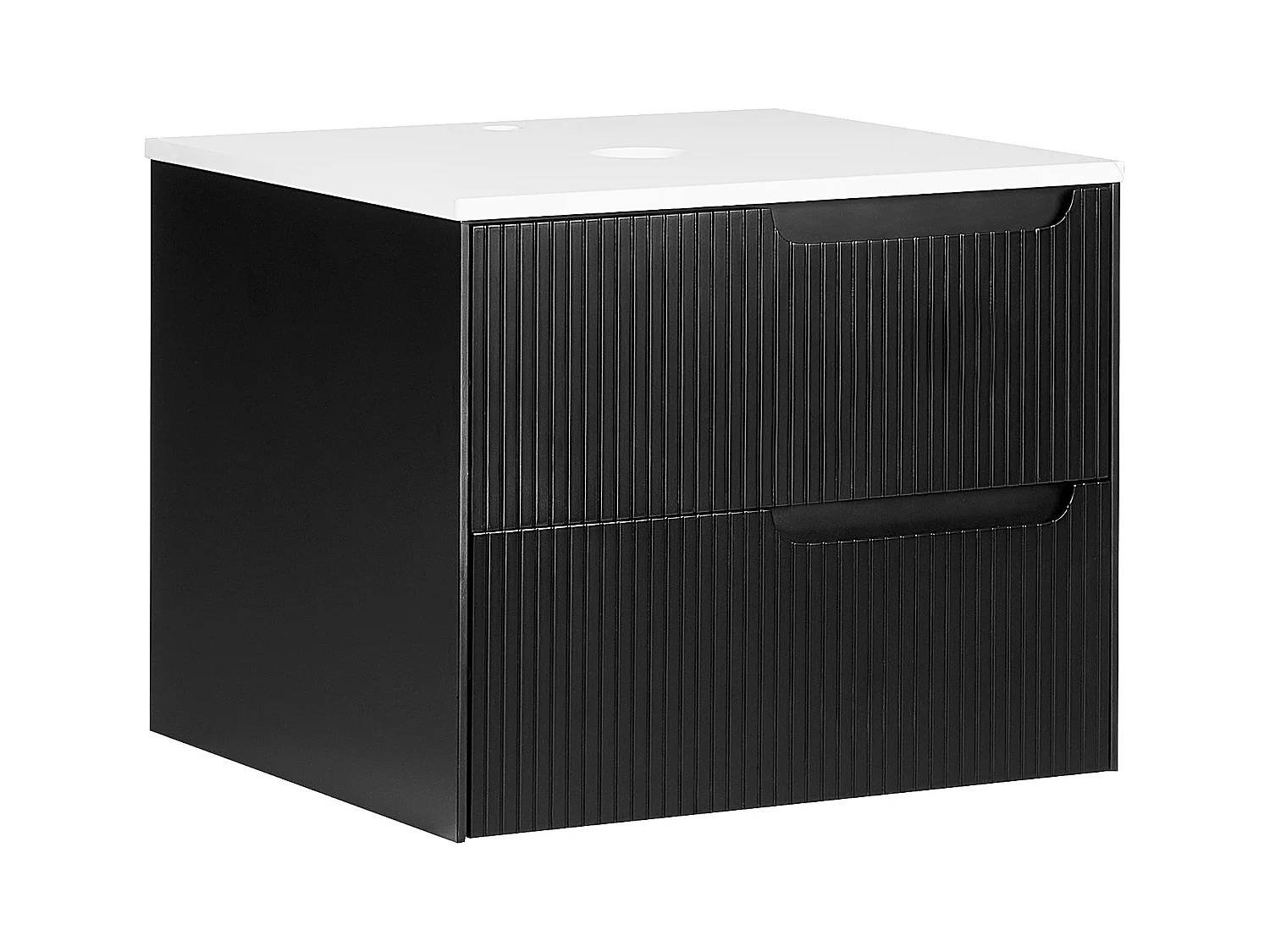 Meuble lavabo mural QUINTELA 60 cm Noir